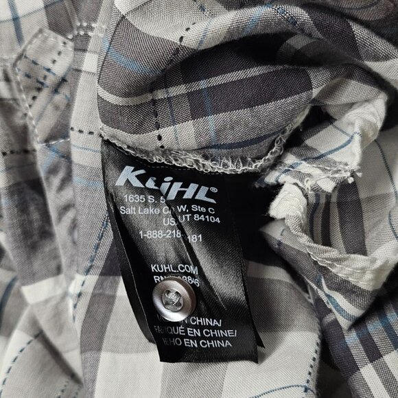 Kuhl Womens Spektra Plaid Top Roll Sleeve Size  Large Tencel - Picture 9 of 9